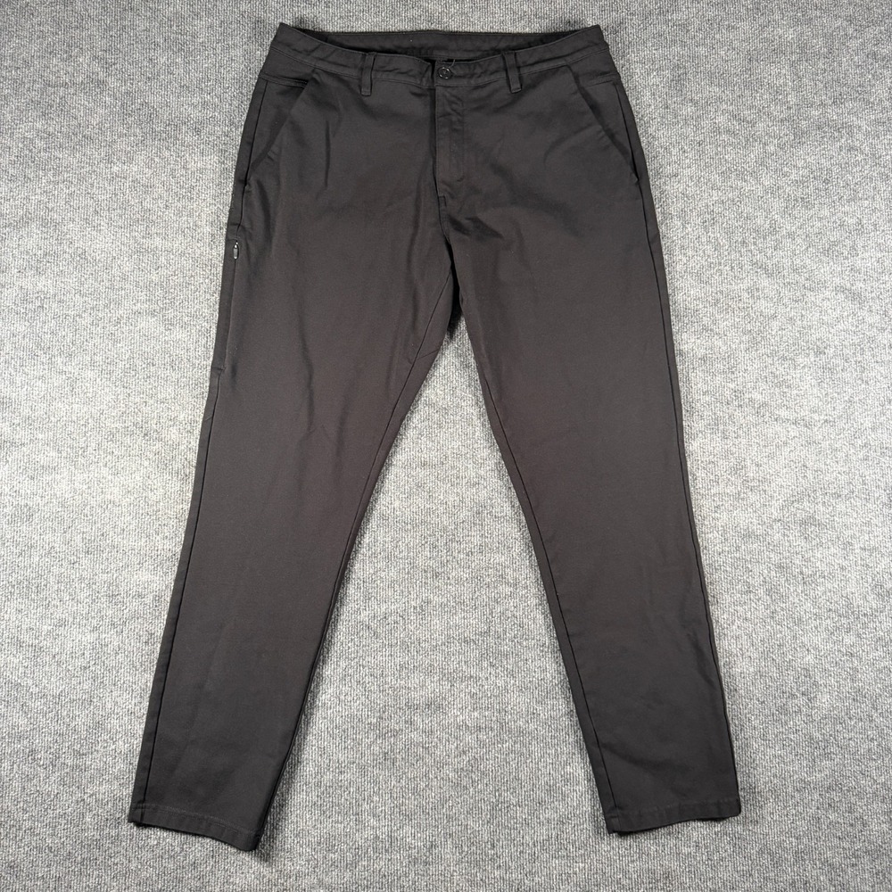 BYLT Everyday Pant 2.0 Mens 36x30 Black Slim Fit Performance Chino Trousers